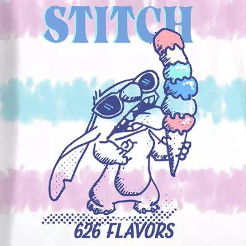 Disney Collection Little & Big Kid Girls Crew Neck Short Sleeve Regular Fit Lilo Stitch Graphic T-Shirt