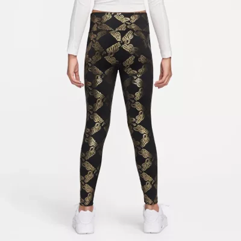Nike Dri-Fit One Big Kid Girls Quick Dry Knit Active Slim Full Length Leggings