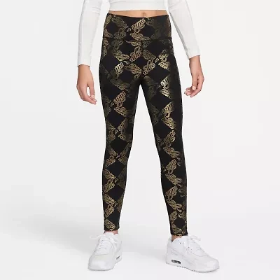 Nike Dri-Fit One Big Kid Girls Quick Dry Knit Active Slim Full Length Leggings