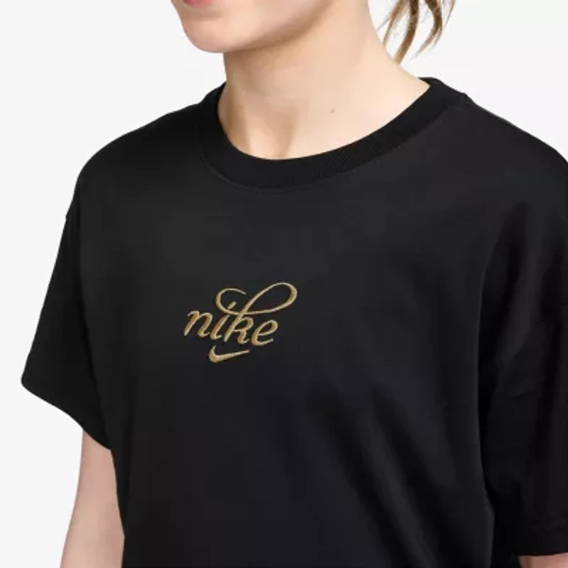Nike Big Kid Girls Crew Neck Short Sleeve Regular Fit Graphic T-Shirt