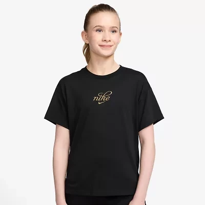 Nike Big Kid Girls Crew Neck Short Sleeve Regular Fit Graphic T-Shirt