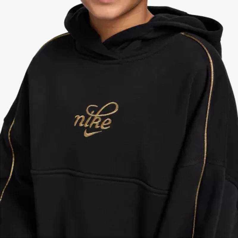 Nike Club Big Kid Girls Long Sleeve Fleece Active Hoodie