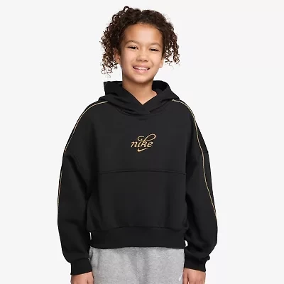 Nike Club Big Kid Girls Long Sleeve Fleece Active Hoodie