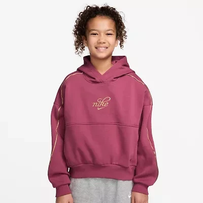 Nike Club Big Kid Girls Long Sleeve Fleece Active Hoodie