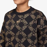 Nike Club Big Kid Girls Crew Neck Fleece Long Sleeve Sweatshirt