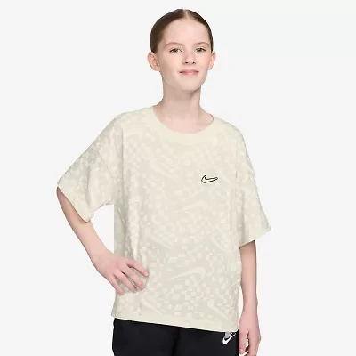 Nike Big Kid Girls Crew Neck Short Sleeve Regular Fit Graphic T-Shirt