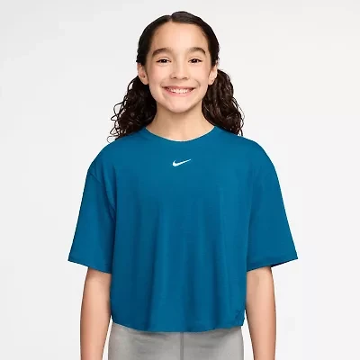 Nike Dri-Fit One Big Kid Girls Crew Neck Short Sleeve Regular Fit Graphic T-Shirt