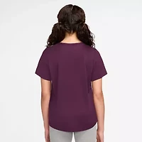 Nike Dri-Fit One Big Kid Girls Crew Neck Short Sleeve Regular Fit Graphic T-Shirt