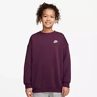 Nike Club Big Kid Girls Crew Neck Fleece Long Sleeve Sweatshirt