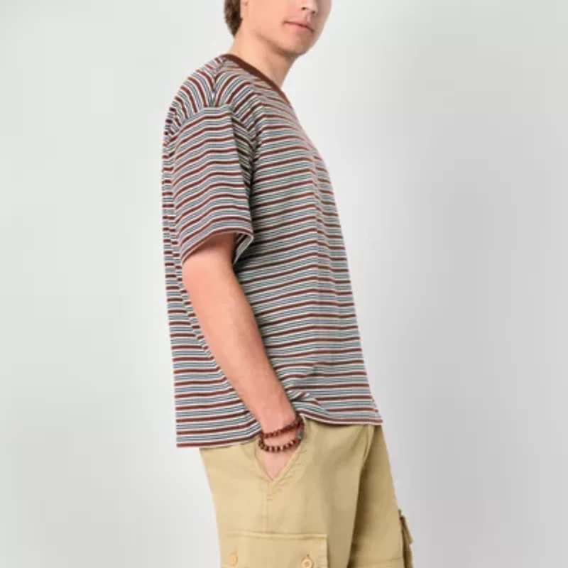 Arizona Mens Short Sleeve Boxy Fit Stripe T-Shirt