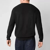 Shaquille O'Neal XLG Chevron Texture Big and Tall Mens Crew Neck Long Sleeve Pullover Sweater
