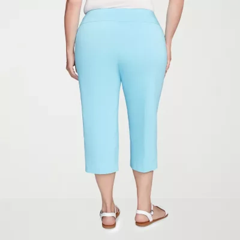 Hearts Of Palm Womens Plus Straight Mid Rise Capri Pant