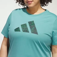 adidas Womens Crew Neck Short Sleeve Active Plus T-Shirt