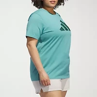 adidas Womens Crew Neck Short Sleeve Active Plus T-Shirt