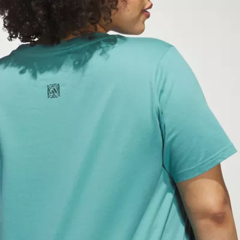 adidas Womens Crew Neck Short Sleeve Active Plus T-Shirt