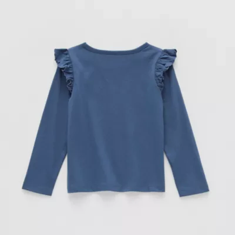 Okie Dokie Toddler & Little Girls Round Neck Long Sleeve T-Shirt