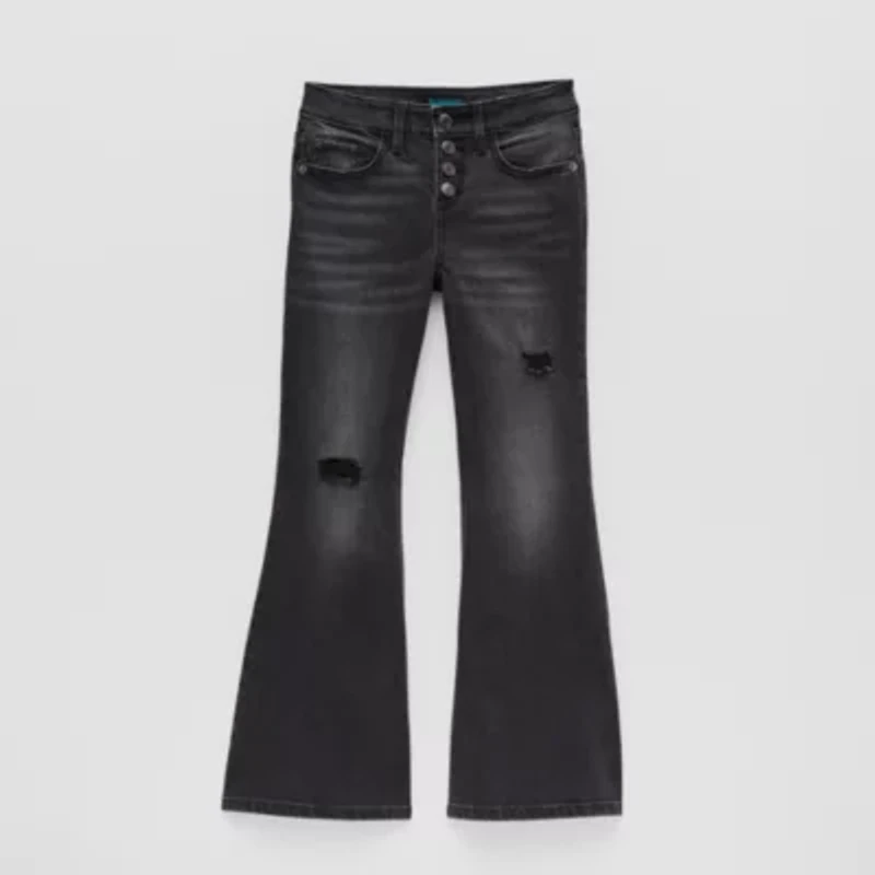 Thereabouts Little & Big Kid Girls Button Fly Flare Leg Jean