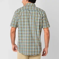 St. John's Bay Everyday Stretch Mens Short Sleeve Fitted Classic Fit Button-Down Shirt