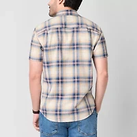 mutual weave Mens Short Sleeve Regular Fit Button-Down Shirt