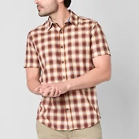 mutual weave Mens Short Sleeve Regular Fit Button-Down Shirt