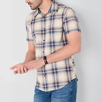 mutual weave Mens Short Sleeve Regular Fit Button-Down Shirt