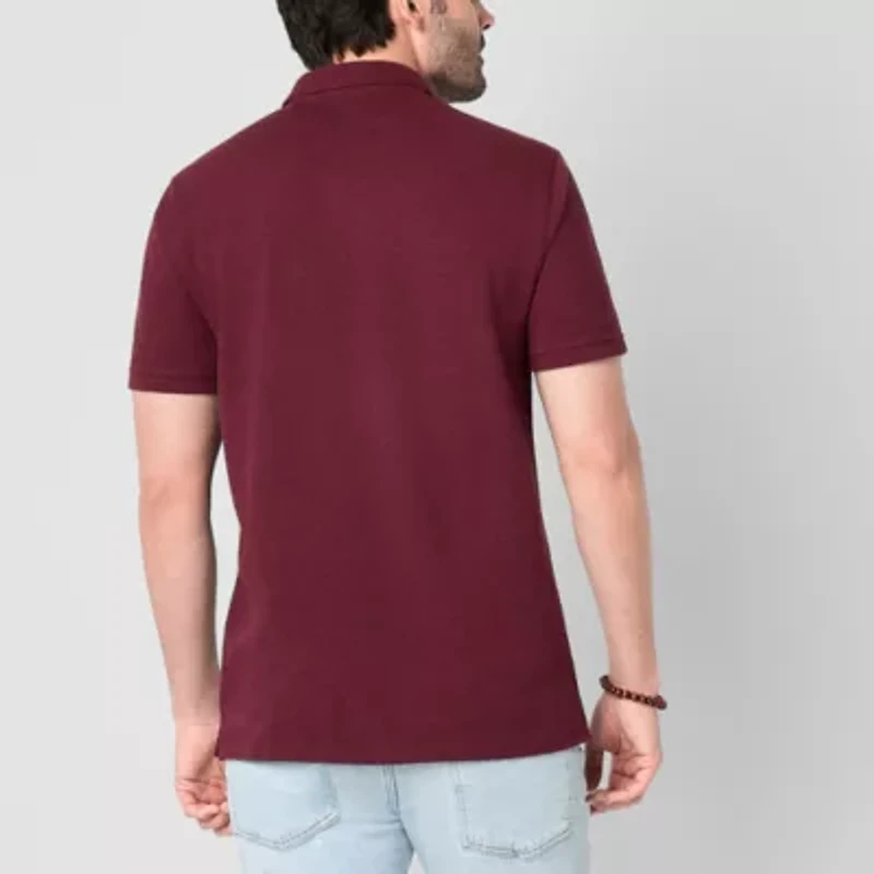 mutual weave Mens Regular Fit Short Sleeve Pocket Polo Shirt