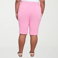 Hearts Of Palm Womens Plus Straight Mid Rise Skimmer Pant