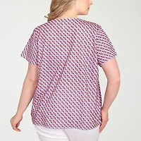 Hearts Of Palm Womens Plus Crew Neck Short Sleeve T-Shirt