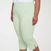 Hearts Of Palm Womens Plus Straight Mid Rise Capri Pant