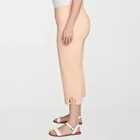 Hearts Of Palm Womens Straight Mid Rise Plus Capri Pant