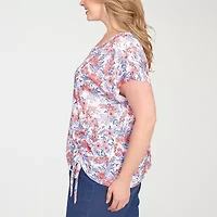 Hearts Of Palm Womens Round Neck Short Sleeve Plus T-Shirt