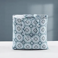 Bebejan Aquamarine Medallion 3 Piece Reversible Quilted Coverlet Set