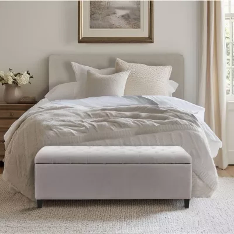 Madison Park Sasha Tufted Top Storage Bench