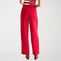 Liz Claiborne Charlotte Womens Tall Wide Leg Mid Rise Trouser