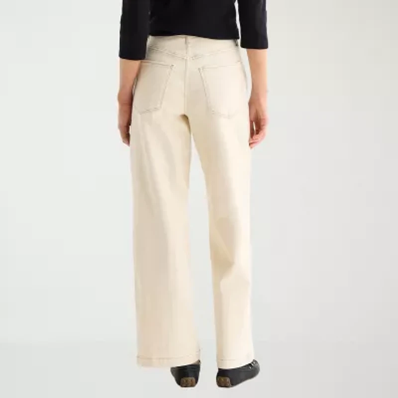 St. John's Bay Womens Tall High Rise Wide Leg Jean