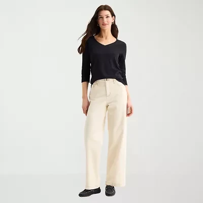 St. John's Bay Womens Tall High Rise Wide Leg Jean