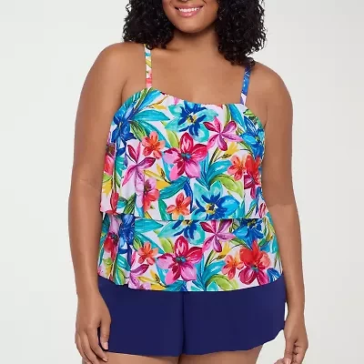 Trimshaper Womens Plus Swim Romper
