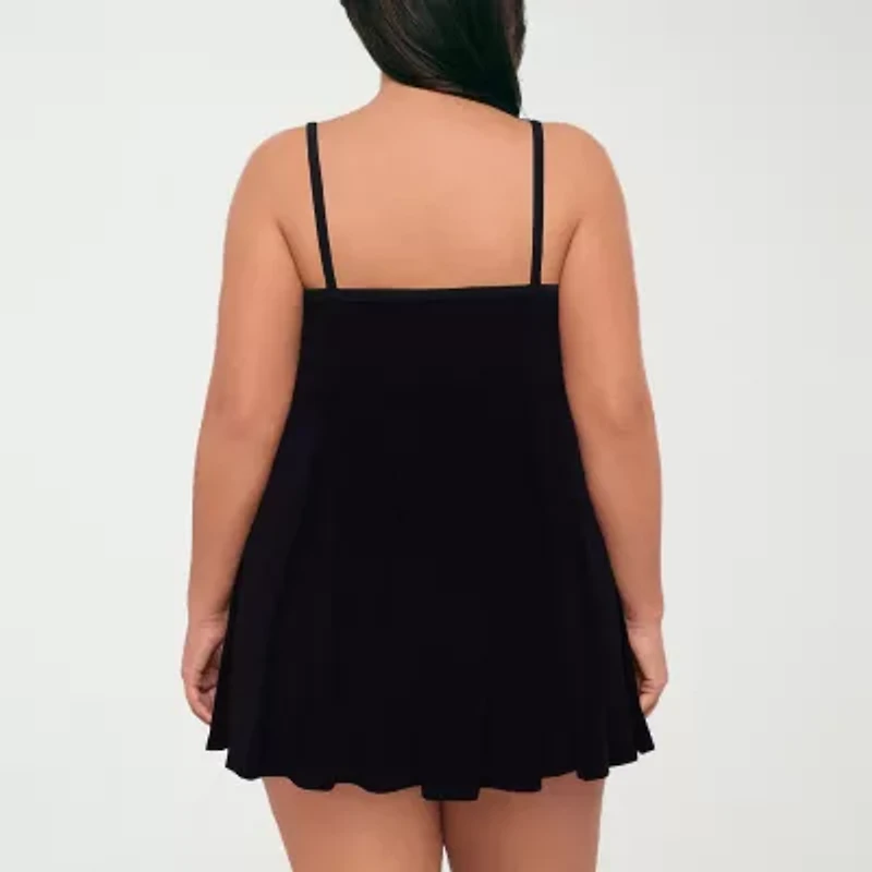 Sonnet Shores Womens Plus Swim Dress