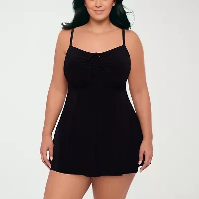 Sonnet Shores Womens Plus Swim Dress