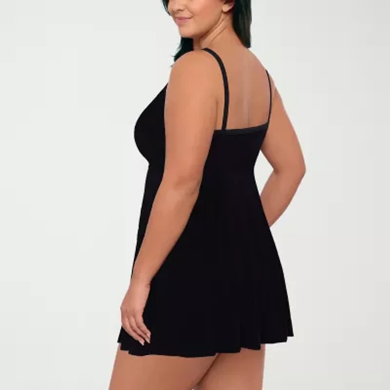 Sonnet Shores Womens Plus Swim Dress