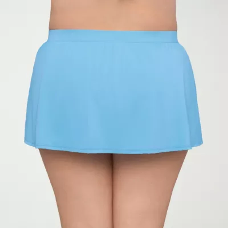Sonnet Shores Womens Comfort Waistband Plus Swim Skirt