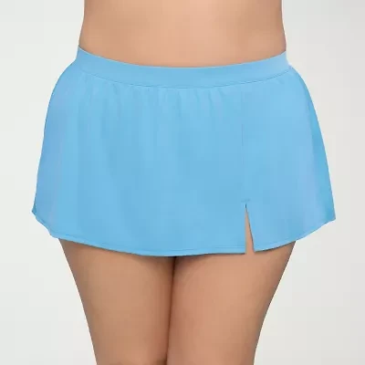 Sonnet Shores Womens Comfort Waistband Plus Swim Skirt