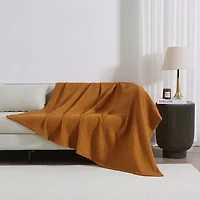 Patina Vie Maison Cotton Waffle Weave Washable Reversible Hypoallergenic Lightweight Throw