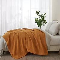 Patina Vie Maison Cotton Waffle Weave Washable Reversible Hypoallergenic Lightweight Throw