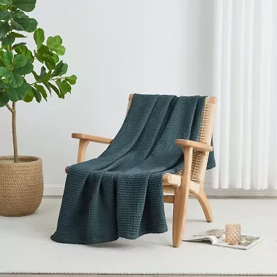 Patina Vie Maison Cotton Waffle Weave Throw Blanket