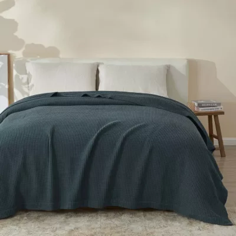 Patina Vie Maison Cotton Waffle Weave Throw Blanket