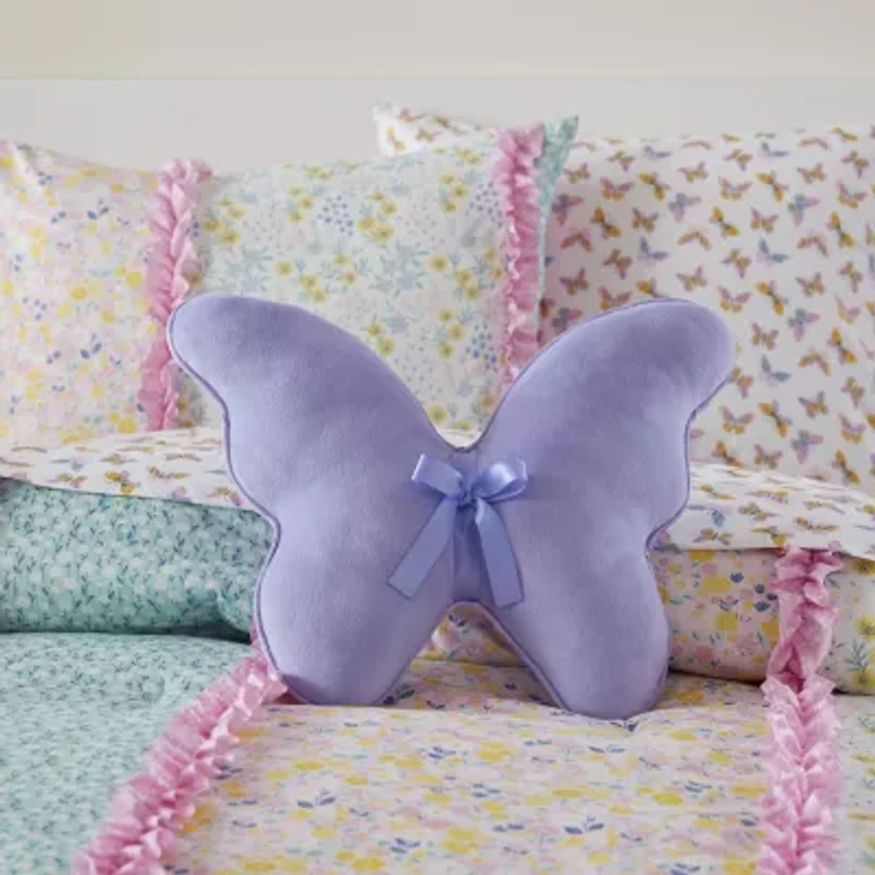 INK+IVY Kids Purple Butterfly Throw Pillow