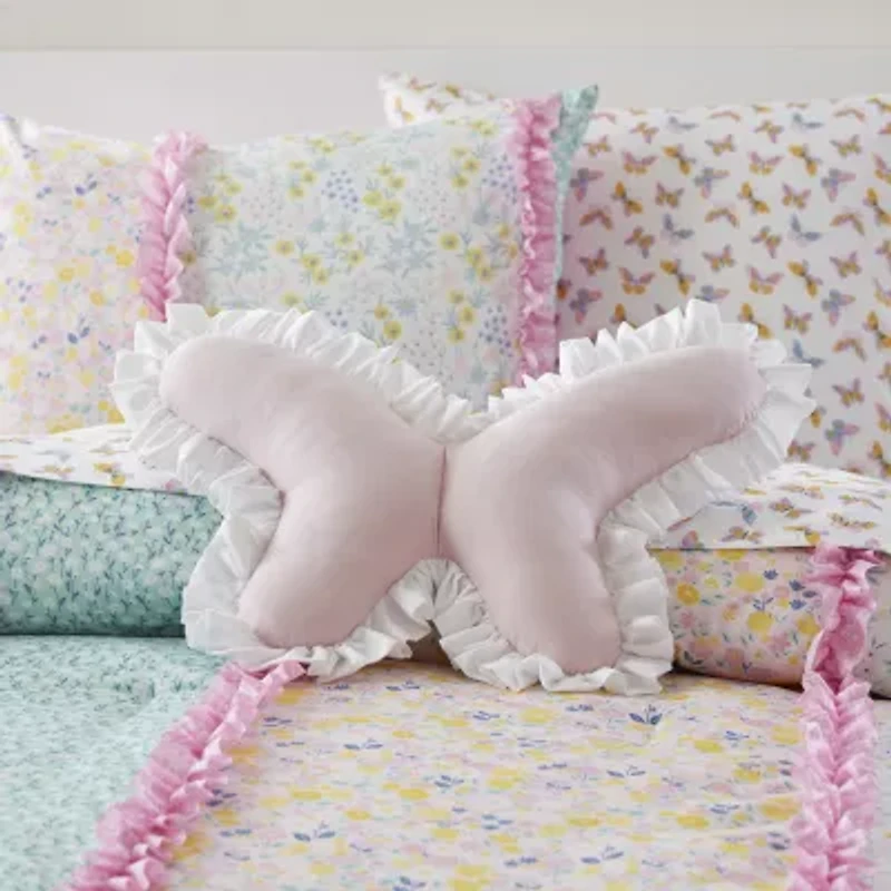 INK+IVY Kids Ruffled Butterfly Throw Pillow