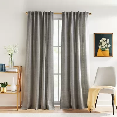 Peri Home Herringbone Back Tab Light-Filtering Set of 2 Curtain Panel