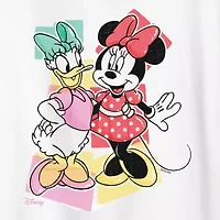 Womens Crew Neck Short Sleeve Classic Fit Daisy Duck Minnie Mouse Graphic T-Shirt